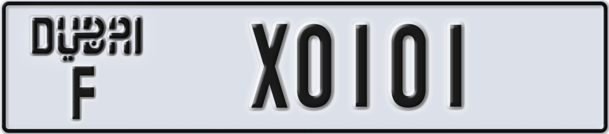 dubai License Plate Number X0101 Code F