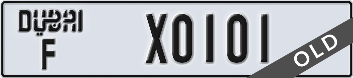 dubai License Plate Number X0101 Code F