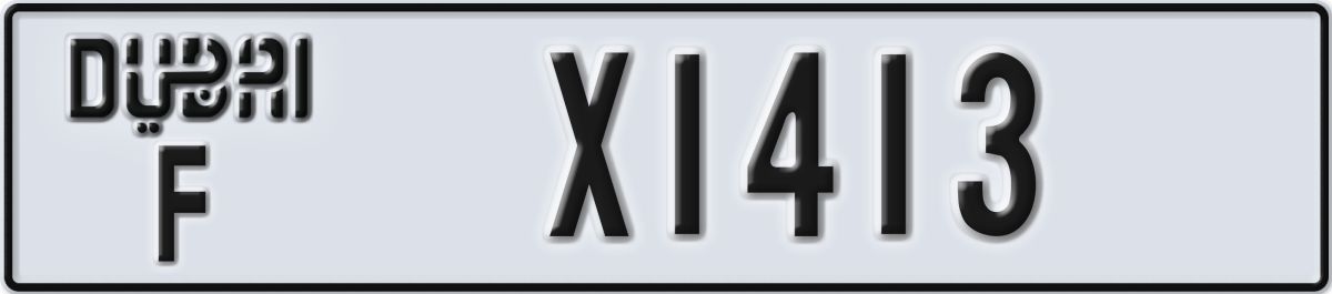 dubai License Plate Number X1413 Code F