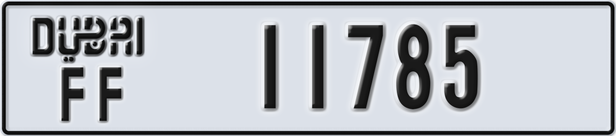 dubai License Plate Number 11785 Code FF