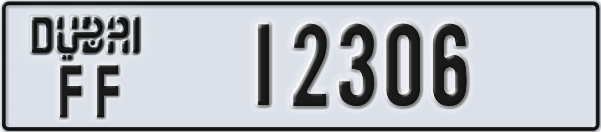 dubai License Plate Number 12306 Code FF