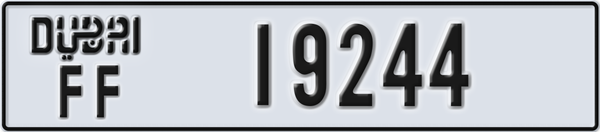 dubai License Plate Number 19244 Code FF