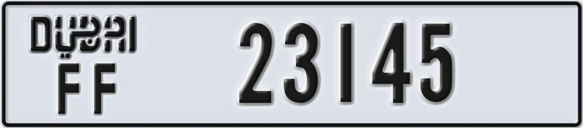 dubai License Plate Number 23145 Code FF