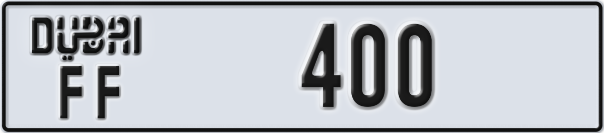 dubai License Plate Number 400 Code FF
