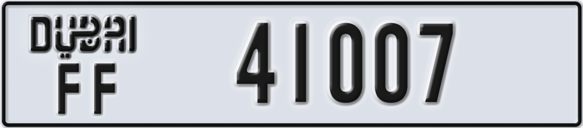 dubai License Plate Number 41007 Code FF