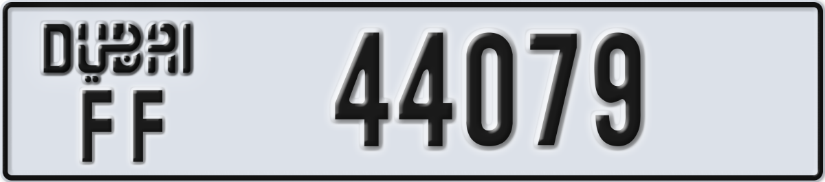 dubai License Plate Number 44079 Code FF