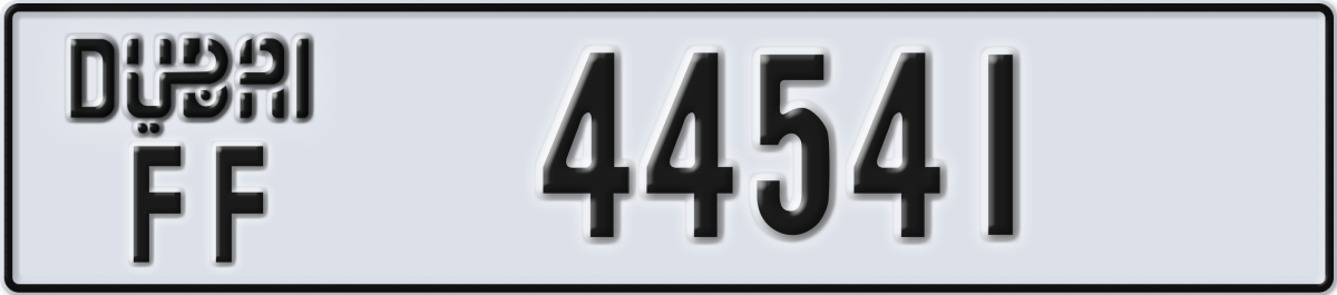 dubai License Plate Number 44541 Code FF