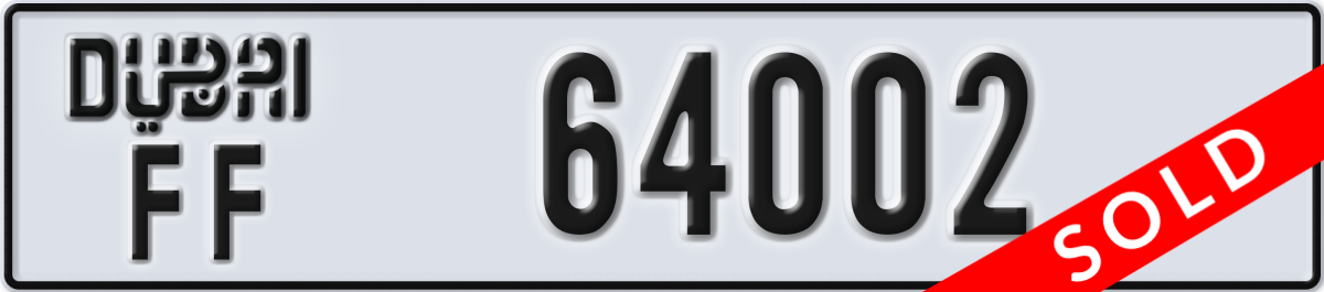dubai License Plate Number 64002 Code FF