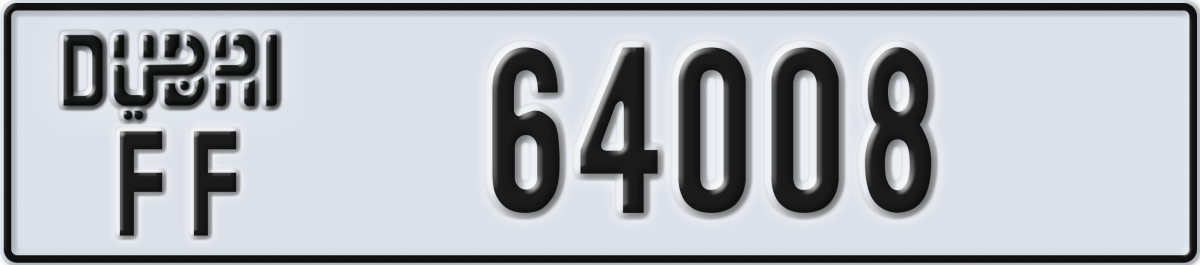dubai License Plate Number 64008 Code FF