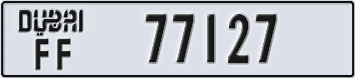 dubai License Plate Number 77127 Code FF