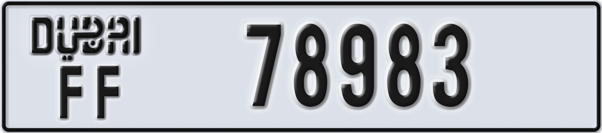 dubai License Plate Number 78983 Code FF