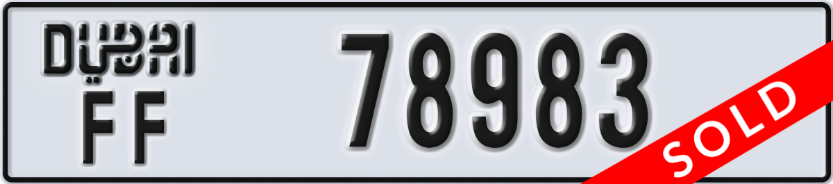 dubai License Plate Number 78983 Code FF