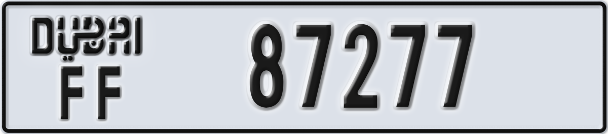 dubai License Plate Number 87277 Code FF