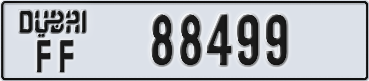 dubai License Plate Number 88578 Code FF