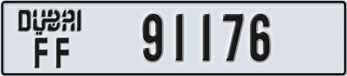 dubai License Plate Number 91176 Code FF