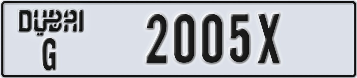 dubai License Plate Number 2005X Code G