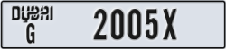 dubai - code - G - number -2005X