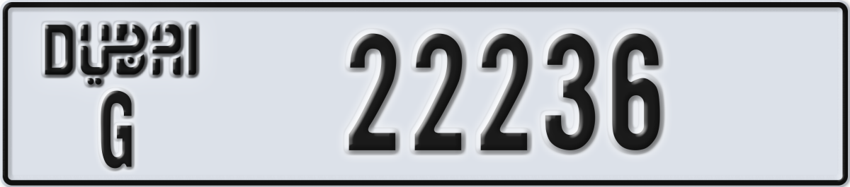 dubai License Plate Number 22236 Code G