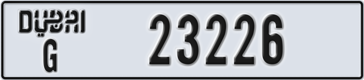 dubai License Plate Number 23226 Code G