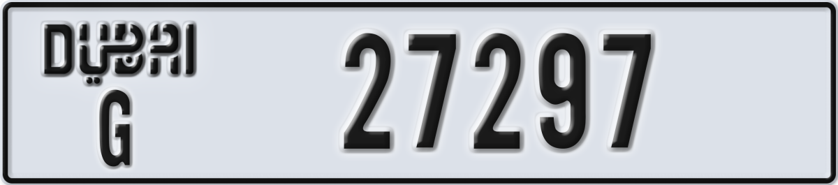dubai License Plate Number 27297 Code G