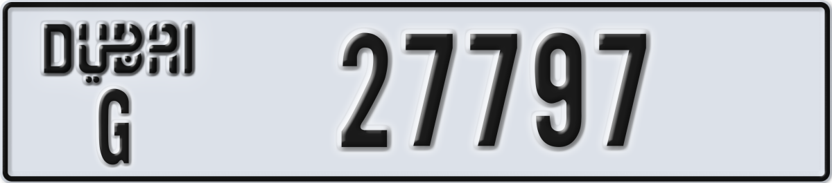 dubai License Plate Number 27797 Code G