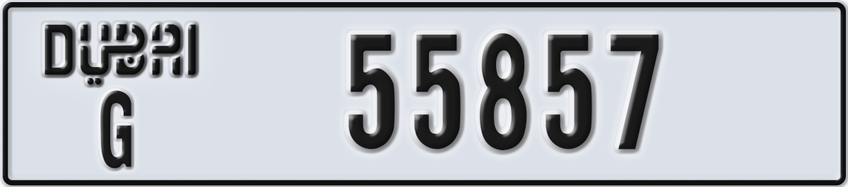 dubai License Plate Number 55857 Code G
