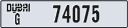 dubai - code - G - number -74075