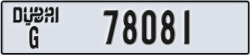 dubai - code - G - number -78081