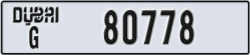 dubai - code - G - number -80778