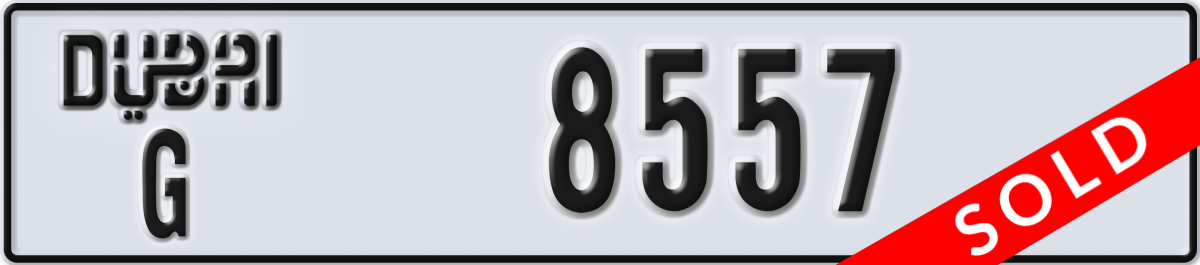 dubai License Plate Number 8557 Code G