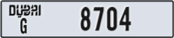 dubai - code - G - number -8704