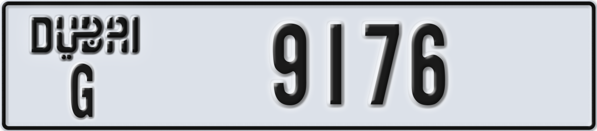 dubai License Plate Number 9176 Code G