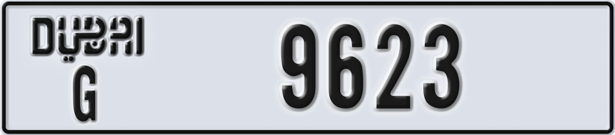 dubai License Plate Number 9623 Code G