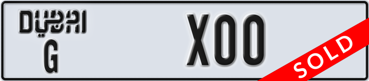 dubai License Plate Number X00 Code G