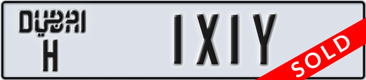 dubai License Plate Number 1X1Y Code H