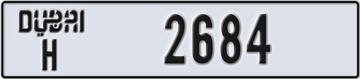 dubai License Plate Number 2684 Code H