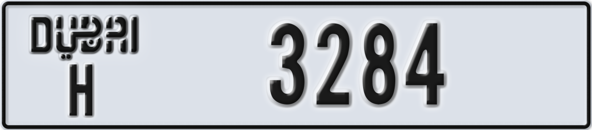 dubai License Plate Number 3284 Code H