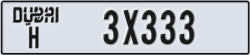 dubai - code - H - number -3X333