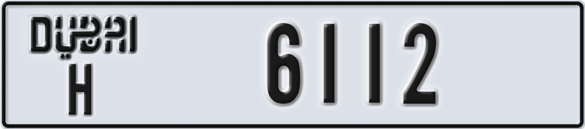 dubai License Plate Number 6112 Code H