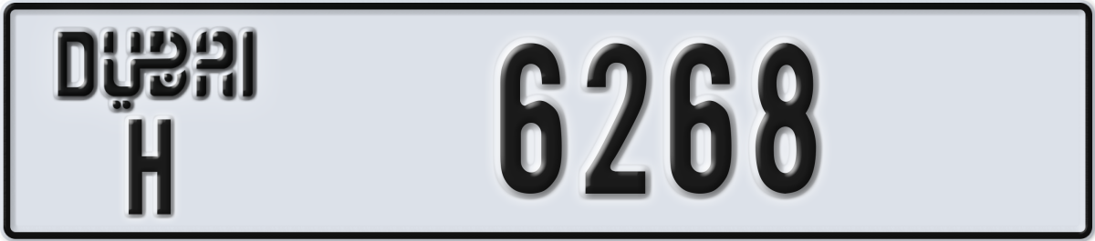 dubai License Plate Number 6268 Code H
