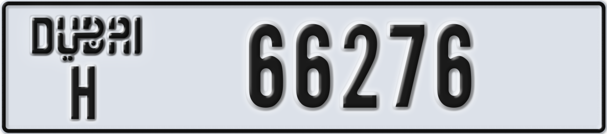 dubai License Plate Number 66276 Code H