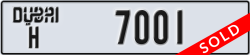dubai - code - H - number -7001