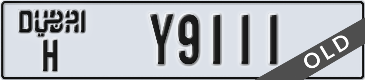 dubai License Plate Number Y9111 Code H