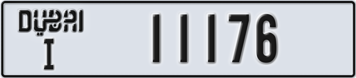 dubai License Plate Number 11176 Code I