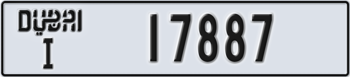dubai License Plate Number 17887 Code I