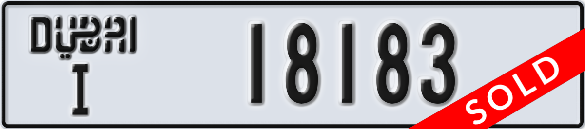 dubai License Plate Number 18183 Code I