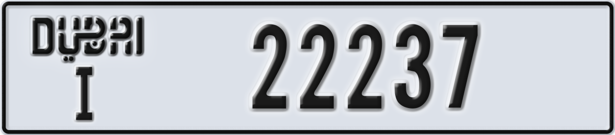 dubai License Plate Number 22237 Code I