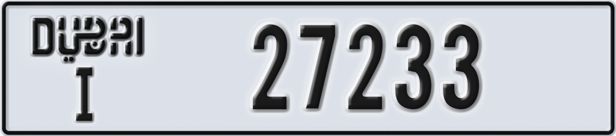 dubai License Plate Number 27233 Code I