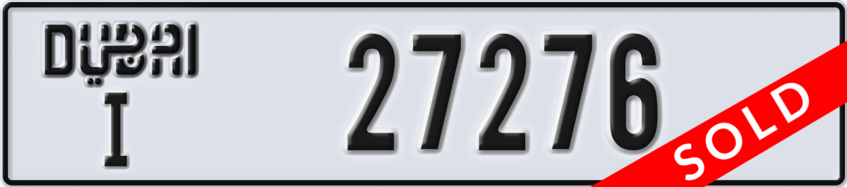 dubai License Plate Number 27276 Code I
