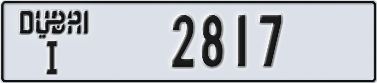 dubai License Plate Number 2817 Code I